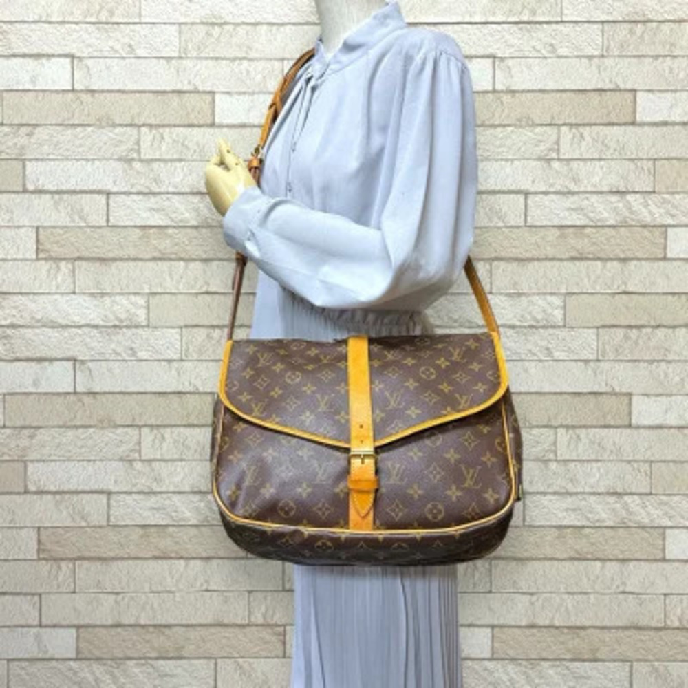 Louis Vuitton Canvas Brown Saumur Shoulder Bag Monogram
